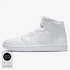 Jordan Air 1 Mid Ανδρικά Παπούτσια WHITE/WHITE-WHITE