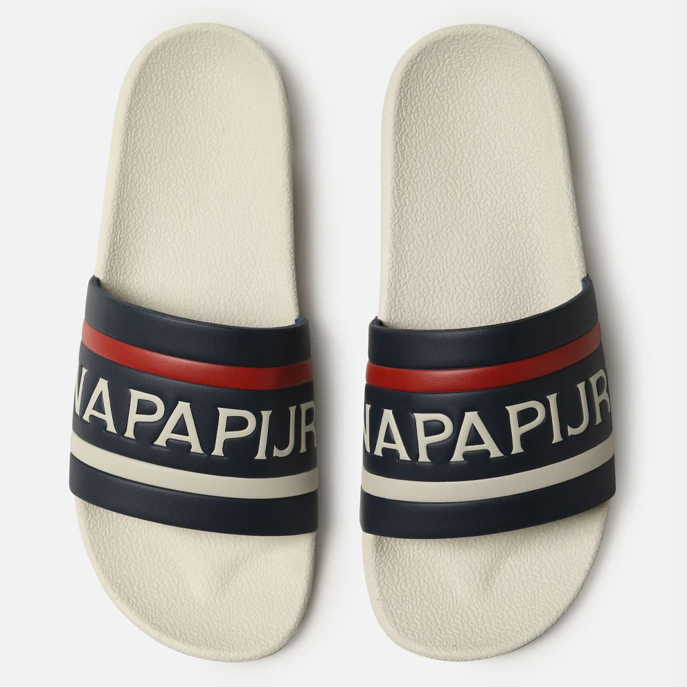 Napapijri Stream Lycra Ανδρικά Slides WHITE/NAVY 1 Napapijri Stream Lycra Ανδρικά Slides WHITE/NAVY