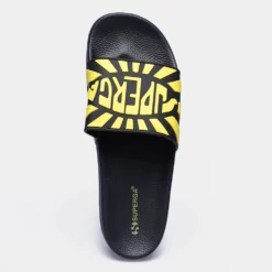 Γυναικεία Superga Logo Unisex Slides Black-Yellow -Ανδρικά Παπούτσια Εκπτώσεις superga slide multicolor logo 15